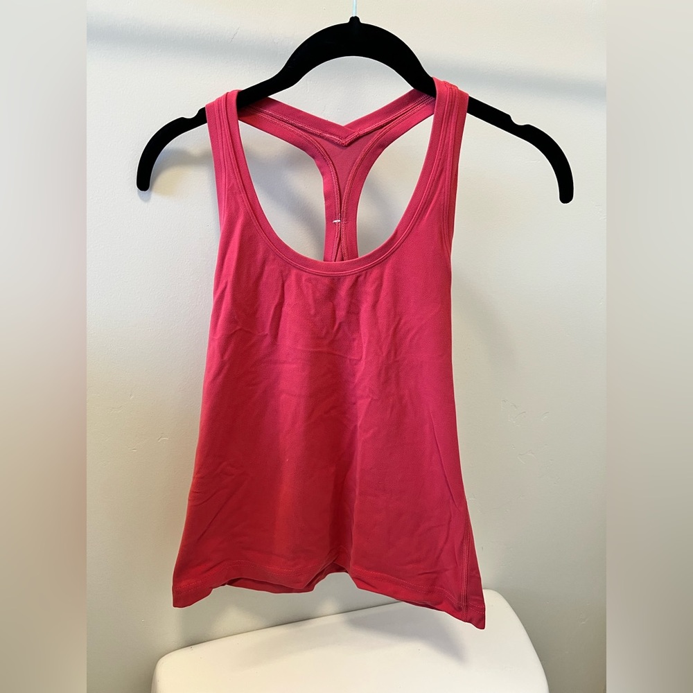 Lululemon Cool Racerback tank. Pinkish red. Size 6. $30